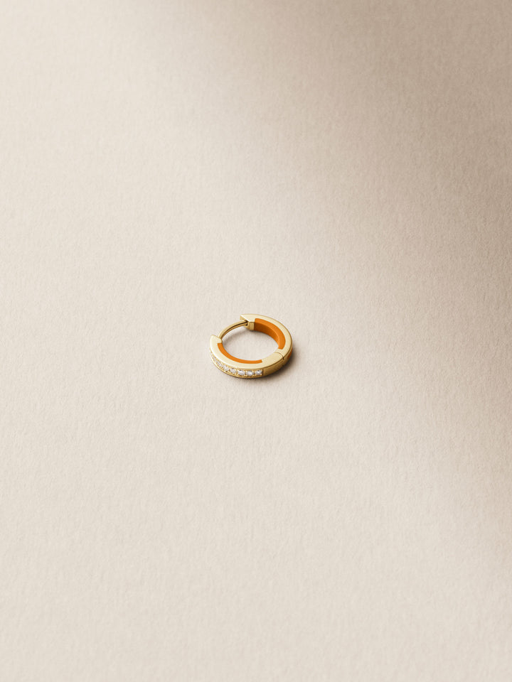 Casablanca 8 Orange 14K Gold Huggie w. Lab-Grown Diamonds