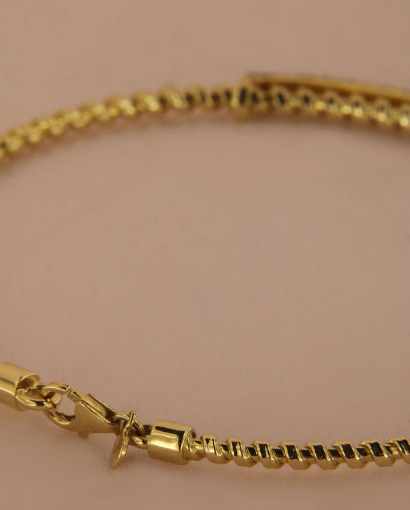 Tubogas 18K Gold Bracelet w. Brown Diamonds