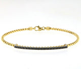 Tubogas 18K Gold Bracelet w. Black Diamonds