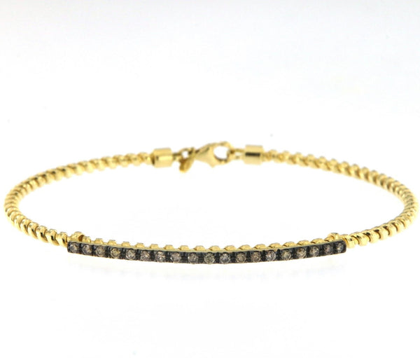 Tubogas 18K Gold Bracelet w. Brown Diamonds