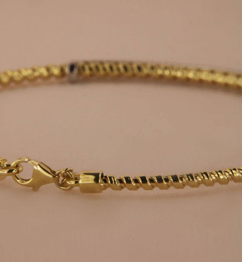 Tubogas Bar 18K Gold Bracelet w. Diamonds