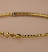 Tubogas 18K Gold Bracelet w. Black Diamonds