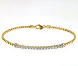 Tubogas Bar 18K Gold Bracelet w. Diamonds