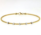 Tubogas 18K Gold Bracelet w. 5 Diamonds