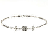 Tubogas Circle 18K White Gold Bracelet w. Diamonds