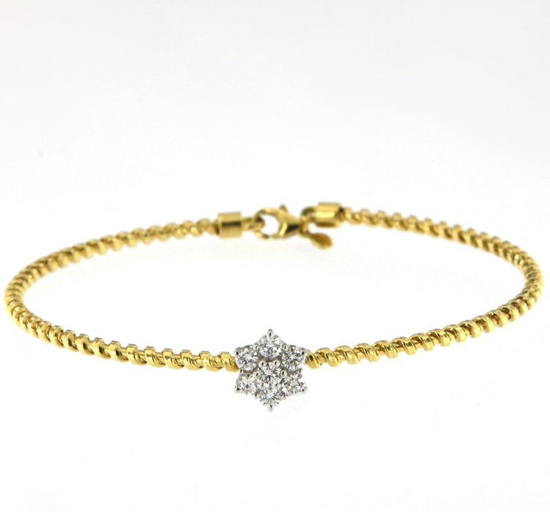 Tubogas Star 18K Gold Bracelet w. Diamonds