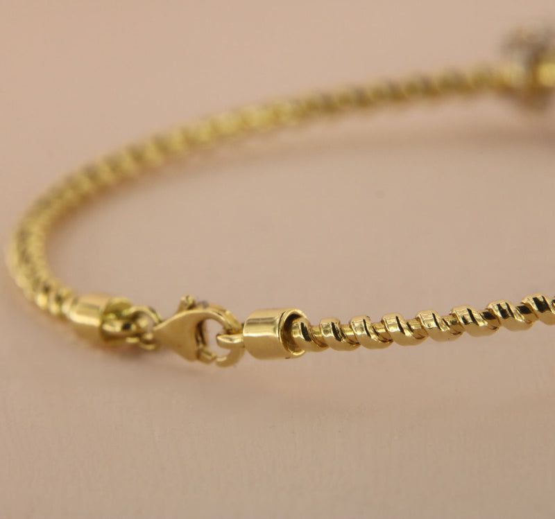 Tubogas 'Forever' 18K Gold Bracelet w. Diamonds