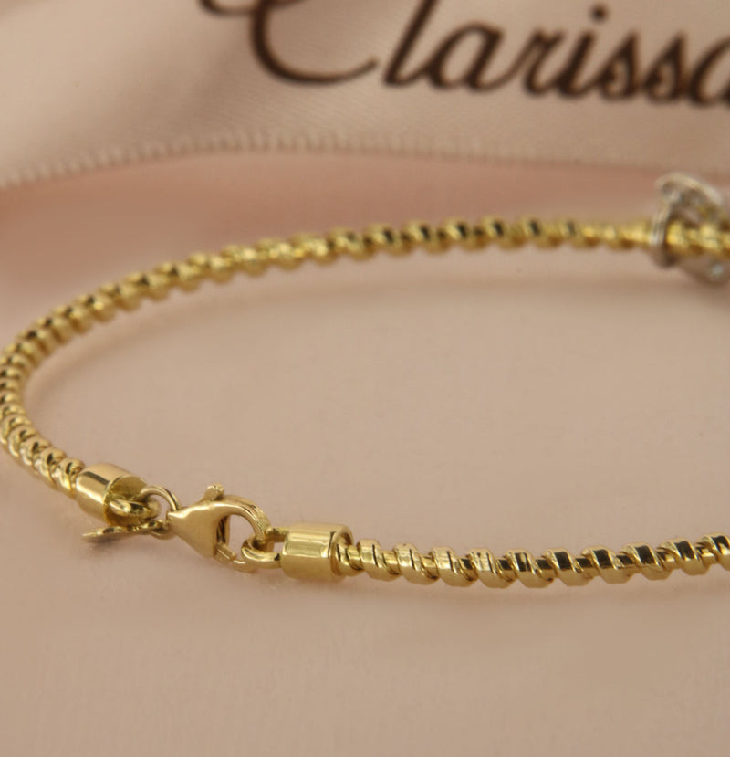 Tubogas 'Love' 18K Gold Bracelet w. Diamonds