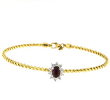 Tubogas 18K Gold Bracelet w. Diamonds & Ruby