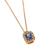 Candy 18K Rose Gold Necklace w. Diamonds & Blue Sapphire