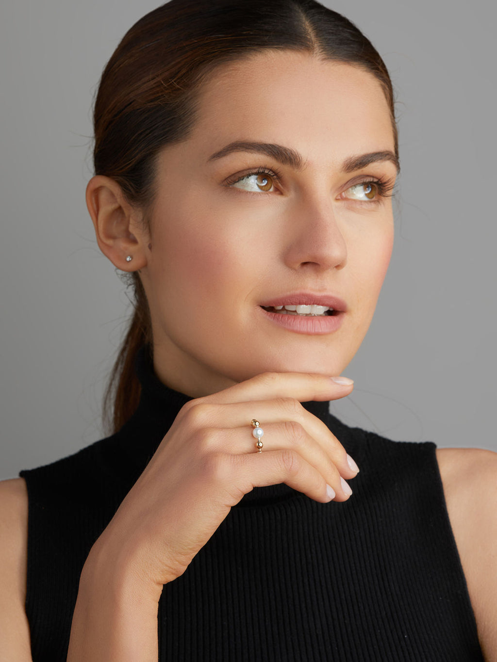 Wickeln Sie 18k goldener Ring w. Akoya Perlen