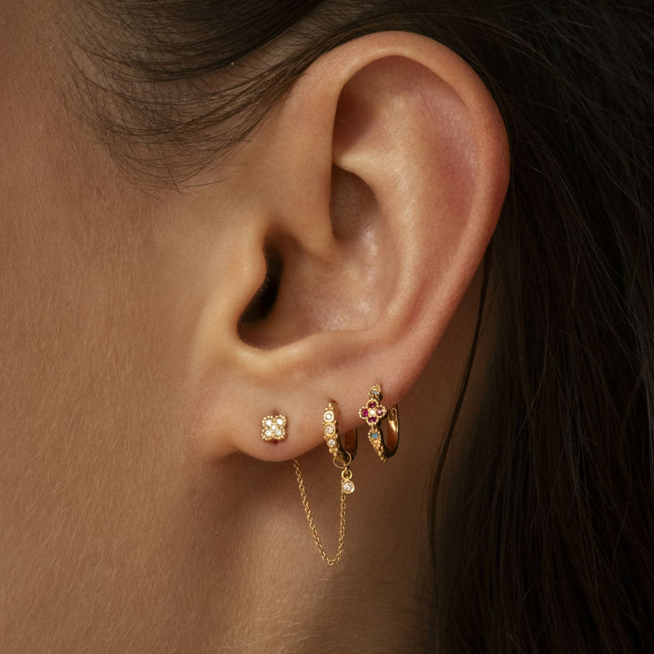 3 Cm 18K Gold Earring Chain