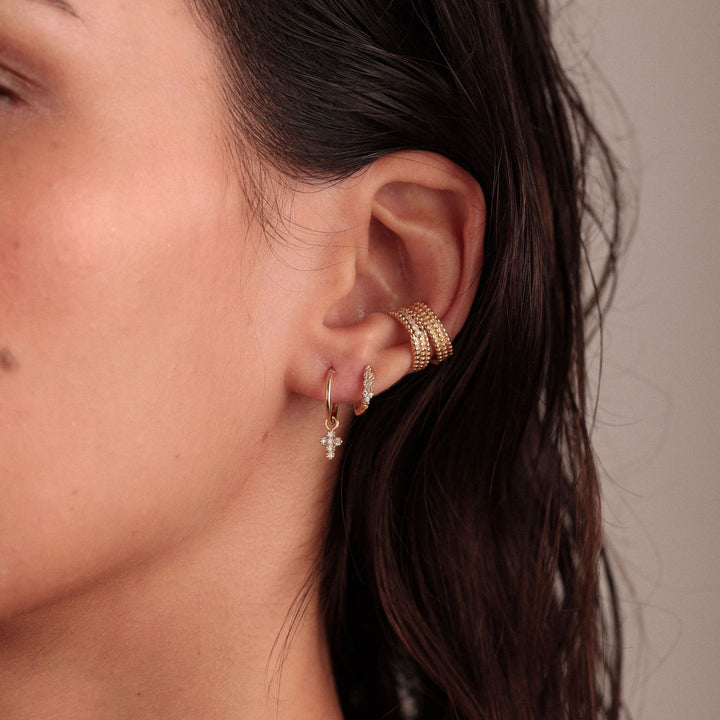 Eternity 18k Guld Ørerings Vedhæng m. Diamanter