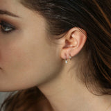 Lozenge 18K Gold Earring Pendant w. Diamonds