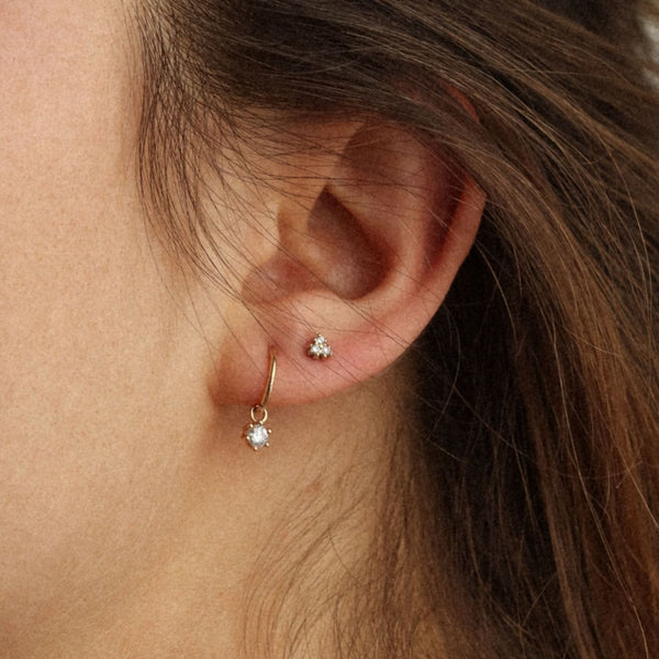 Piercing Ewigkeit 3 18k Gold Ohrring w. Diamant