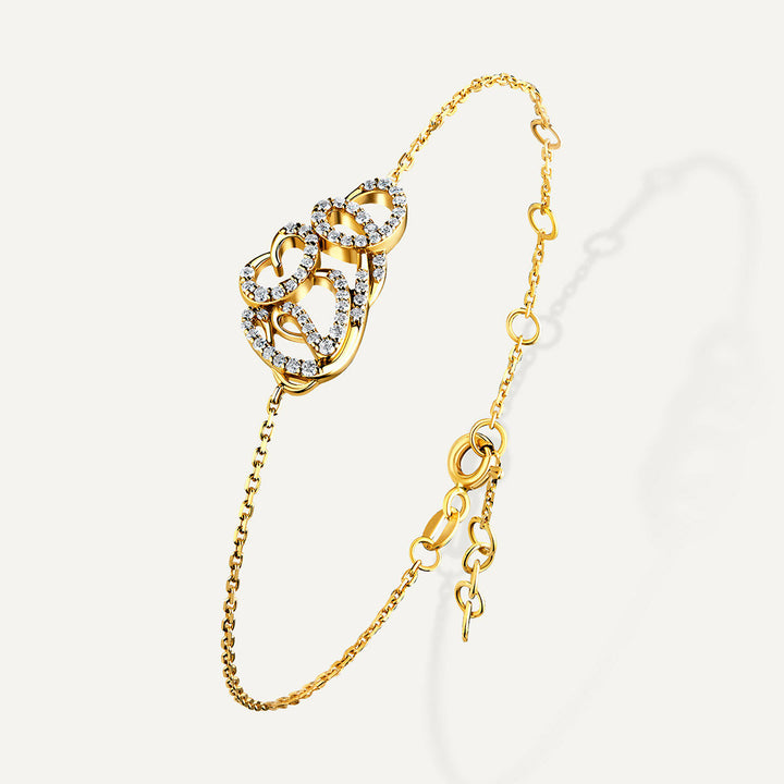 Allusia Love Detailed 18K Guld Armbånd m. Diamanter