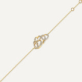 Allusia Love Detailed 18K Gold Bracelet w. Diamonds