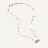 Allusia Love Pink Enamel 18K Rosegold Necklace w. Diamonds