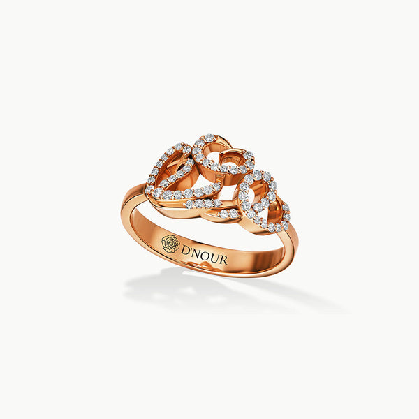 Allusia Love Detailed 18K Rosaguld Ring m. Diamanter