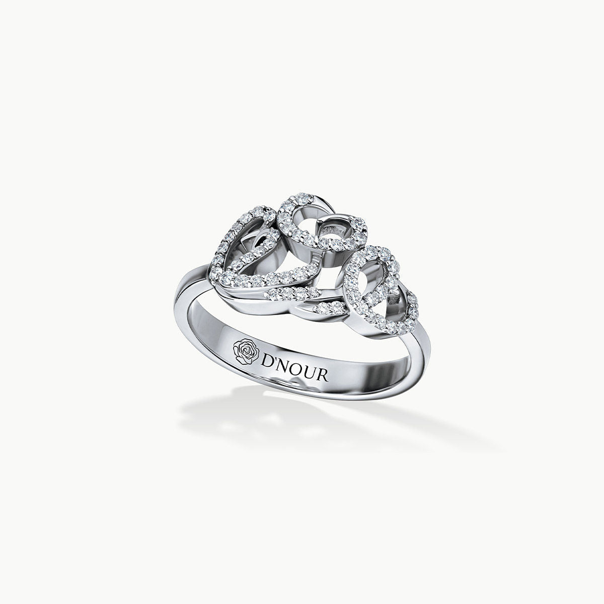 Allusia Love Detailed 18K Hvidguld Ring m. Diamanter