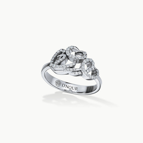 Allusia Love Detailed 18K Hvidguld Ring m. Diamanter