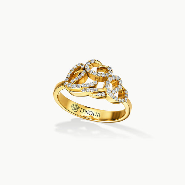 Allusia Love Detailed 18K Guld Ring m. Diamanter