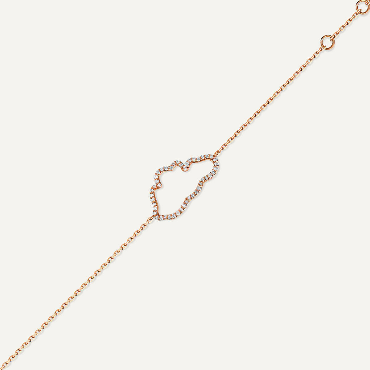 Allusia Liebe akzentuiert 18K Rosengold Armband w. Diamanten