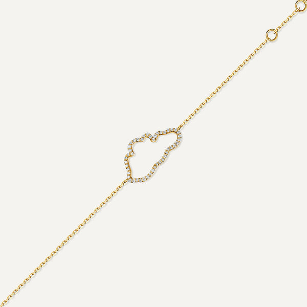 Allusia Love Accented 18K Gold Bracelet w. Diamonds
