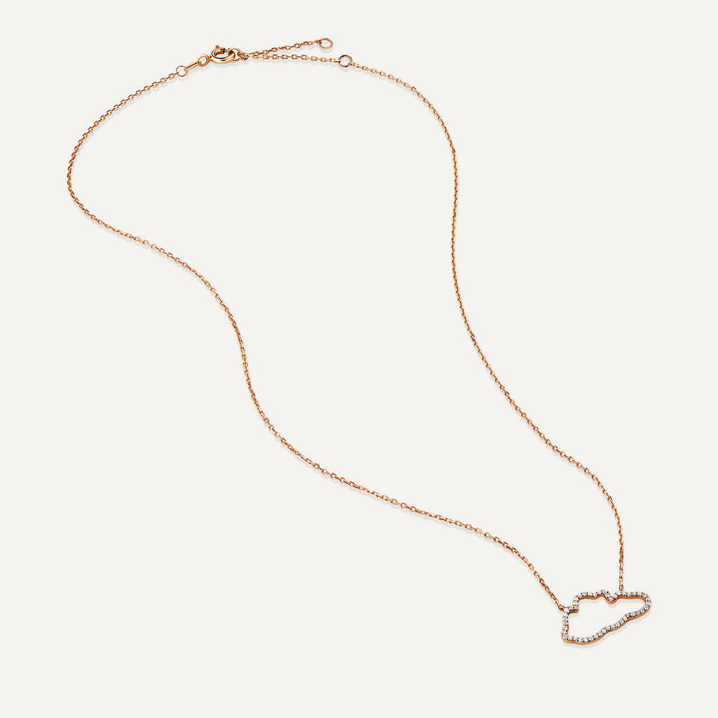 Allusia Love Accent 18K Rosengold Halskette w. Diamanten