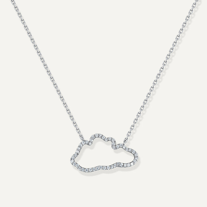 Allusia Love Accented 18K Whitegold Necklace w. Diamonds