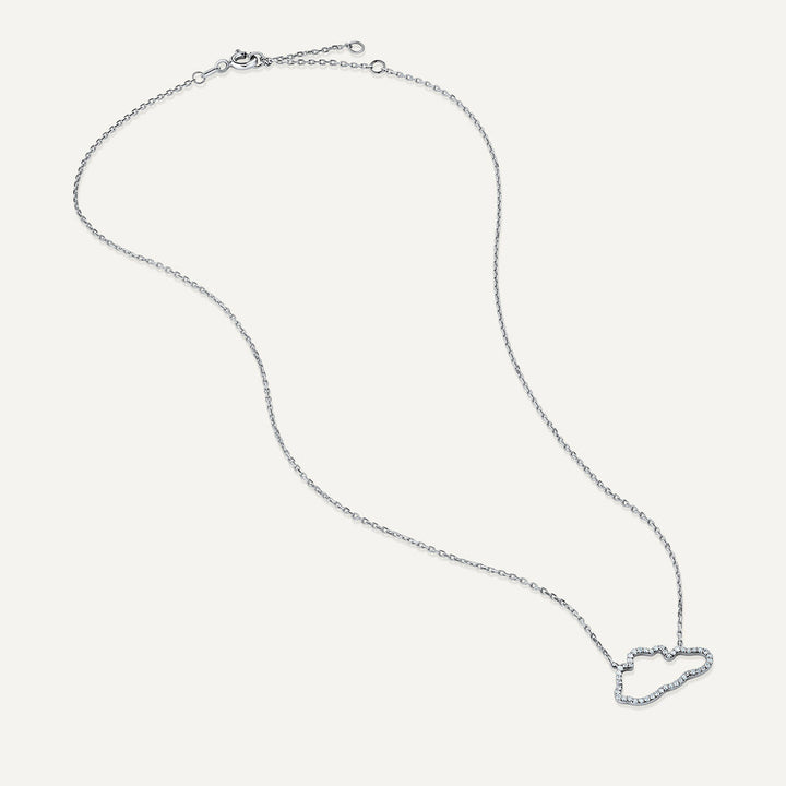 Allusia Love Accented 18K Whitegold Necklace w. Diamonds