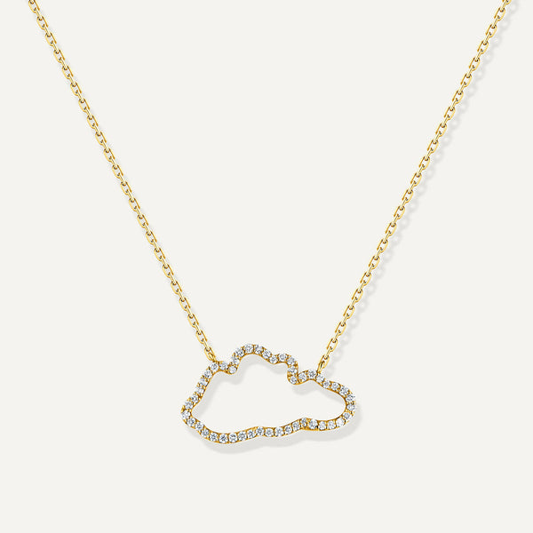 Allusia Love Accent 18K Gold Halskette w. Diamanten