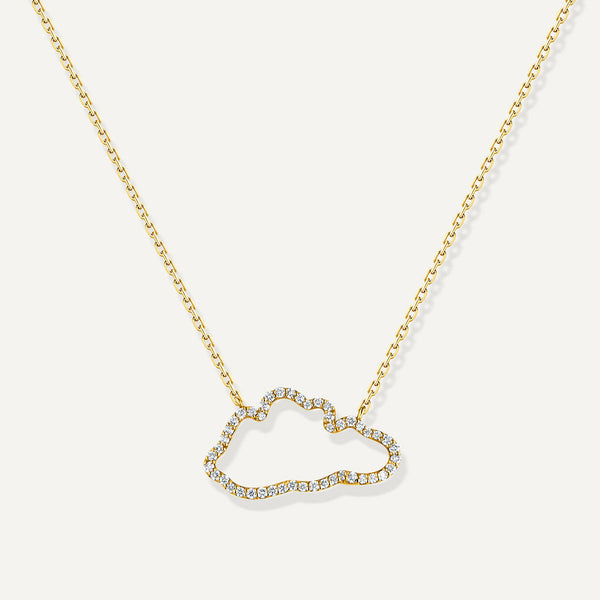 Allusia Love Accented 18K Gold Necklace w. Diamonds