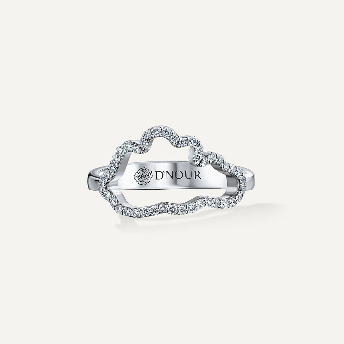 Allusia Love Accented 18K Hvidguld Ring m. Diamanter