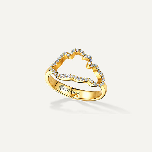 Allusia Love Accented 18K Guld Ring m. Diamanter