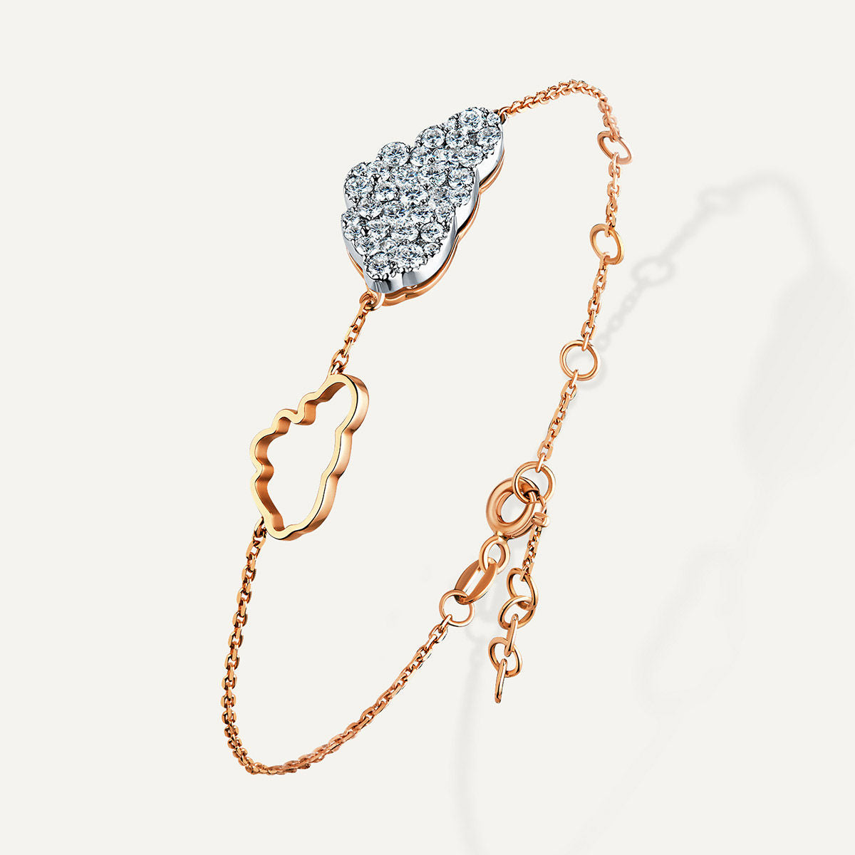 Allusia Love Double Cloud 18K Rosengold Armband w. Diamanten
