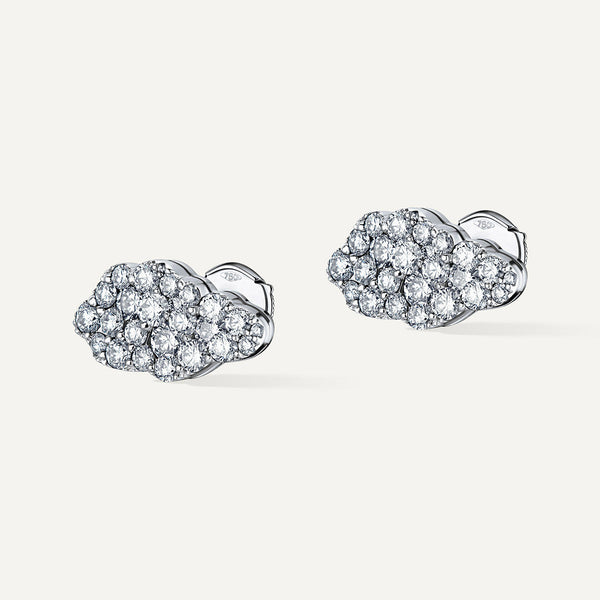 Allusia Love Clustered 18K Whitegold Earrings w. Diamonds