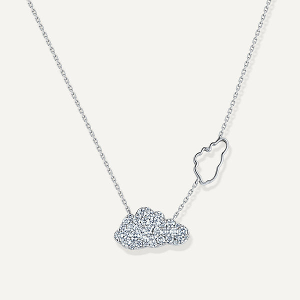 Allusia Love Double Cloud 18K Whitegold Necklace w. Diamonds