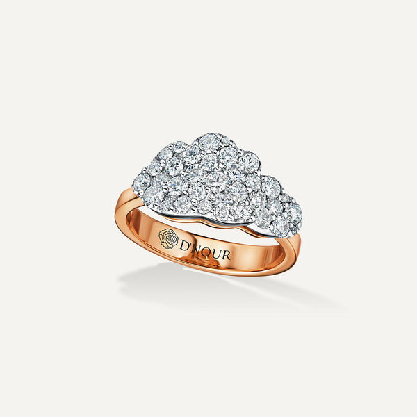 Allusia Love Clustered 18K Rosegold Ring w. Diamonds