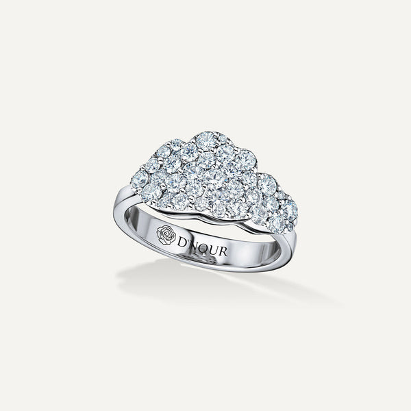 Allusia Love Clustered 18K Hvidguld Ring m. Diamanter