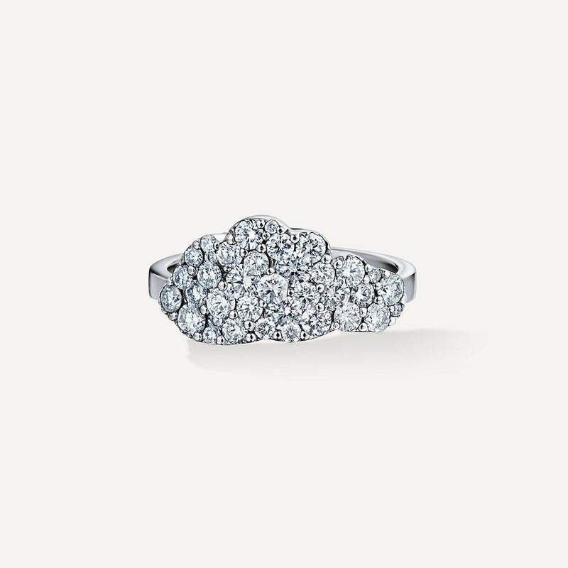 Allusia Love Clustered 18K Hvidguld Ring m. Diamanter