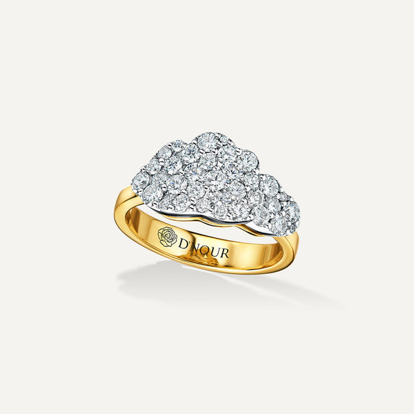 Allusia Love Clustered 18K Gold Ring w. Diamonds
