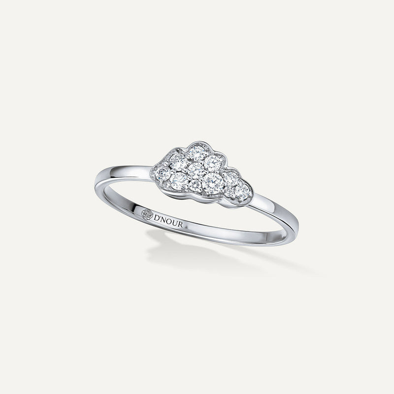 Allusia Love Mini 18K Hvidguld Ring m. Diamanter