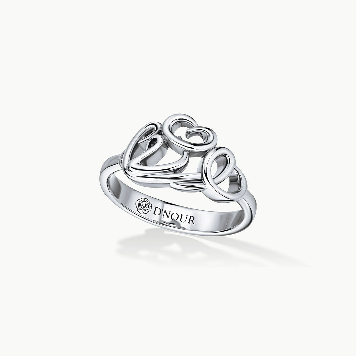 Allusia Love Detailed 18K Hvidguld Ring
