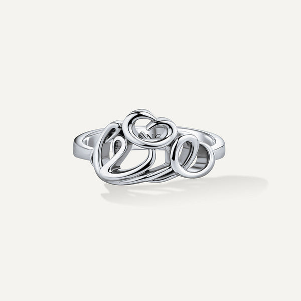 Allusia Love Detailed 18K Hvidguld Ring