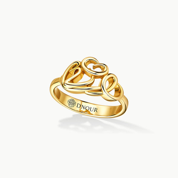 Allusia Love Detailed 18K Gold Ring