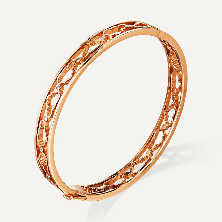Allusia Love Accented 18K Rosegold Bangle w. Diamonds