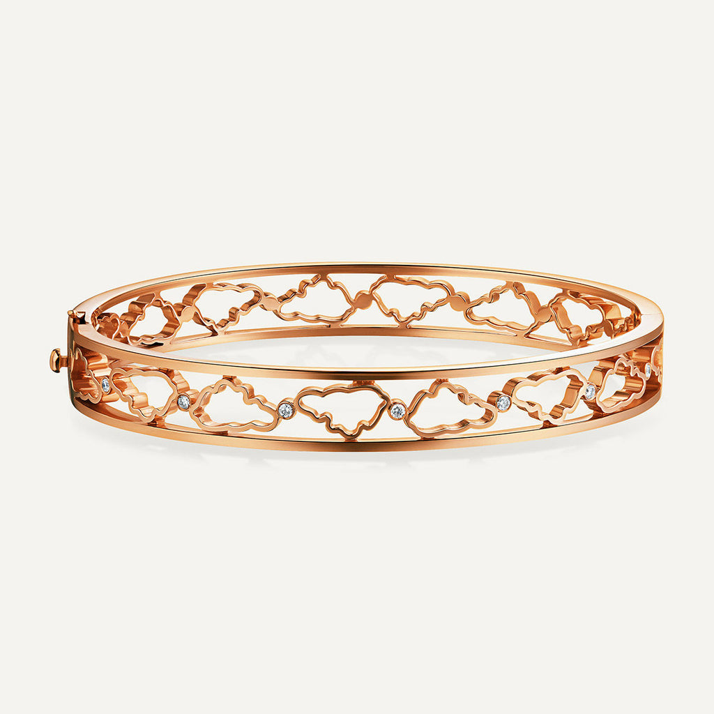 Allusia Love Accented 18K Rosegold Bangle w. Diamonds