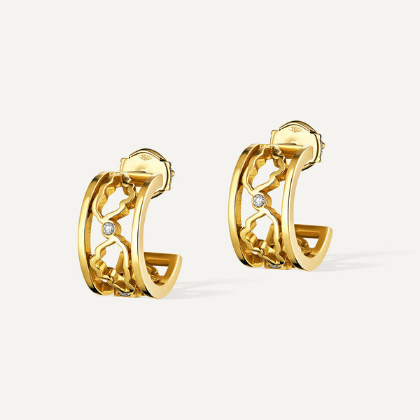 Allusia Love 18K Gold Earrings w. Diamonds