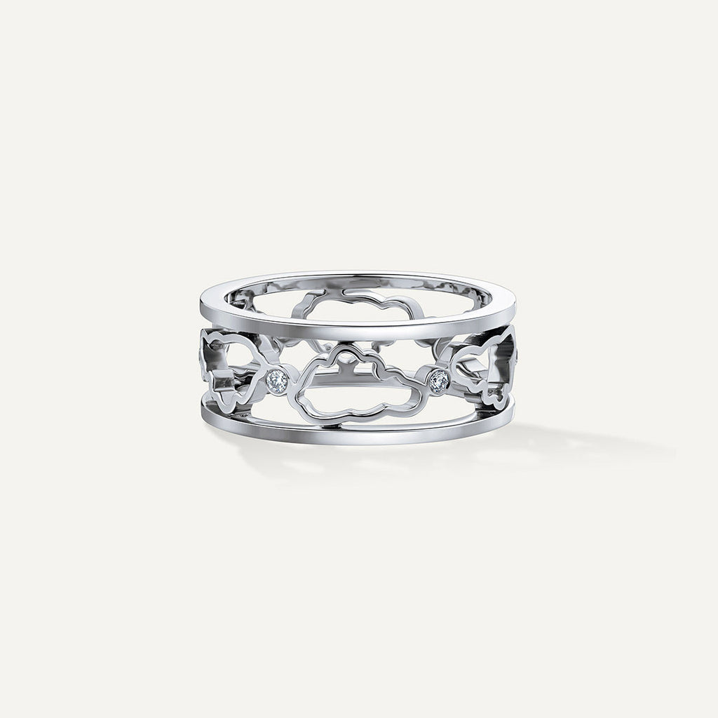 Allusia Love Band 18K Whitegold Ring w. Diamonds